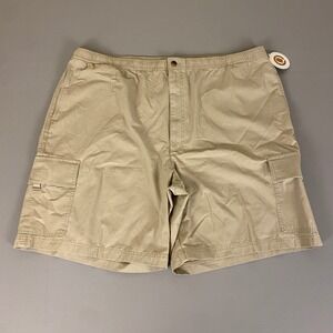 Haggar Quality 4 Life Cargo Shorts Relaxed Fit Cotton Khaki Outdoor Men's 44 NWT
